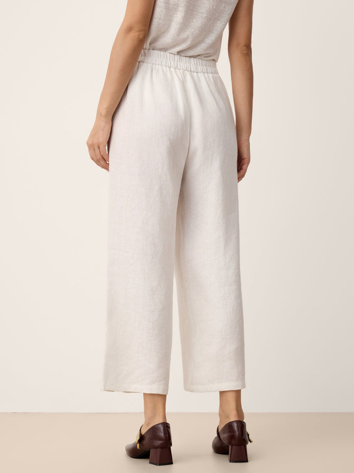 100% Linen Buttoned Split-Hem Pants ALINA
