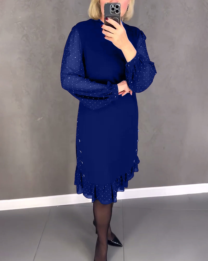 Aubrey | Long-sleeved polka dot dress