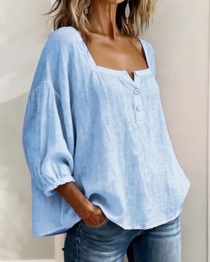 Elina | Elegant square-collar blouse