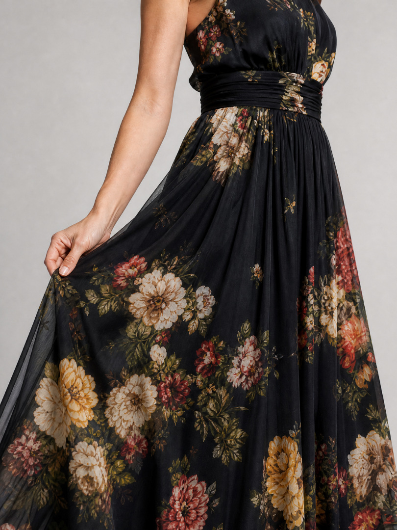 SIOR| Floral Halter Neck Midi Dress