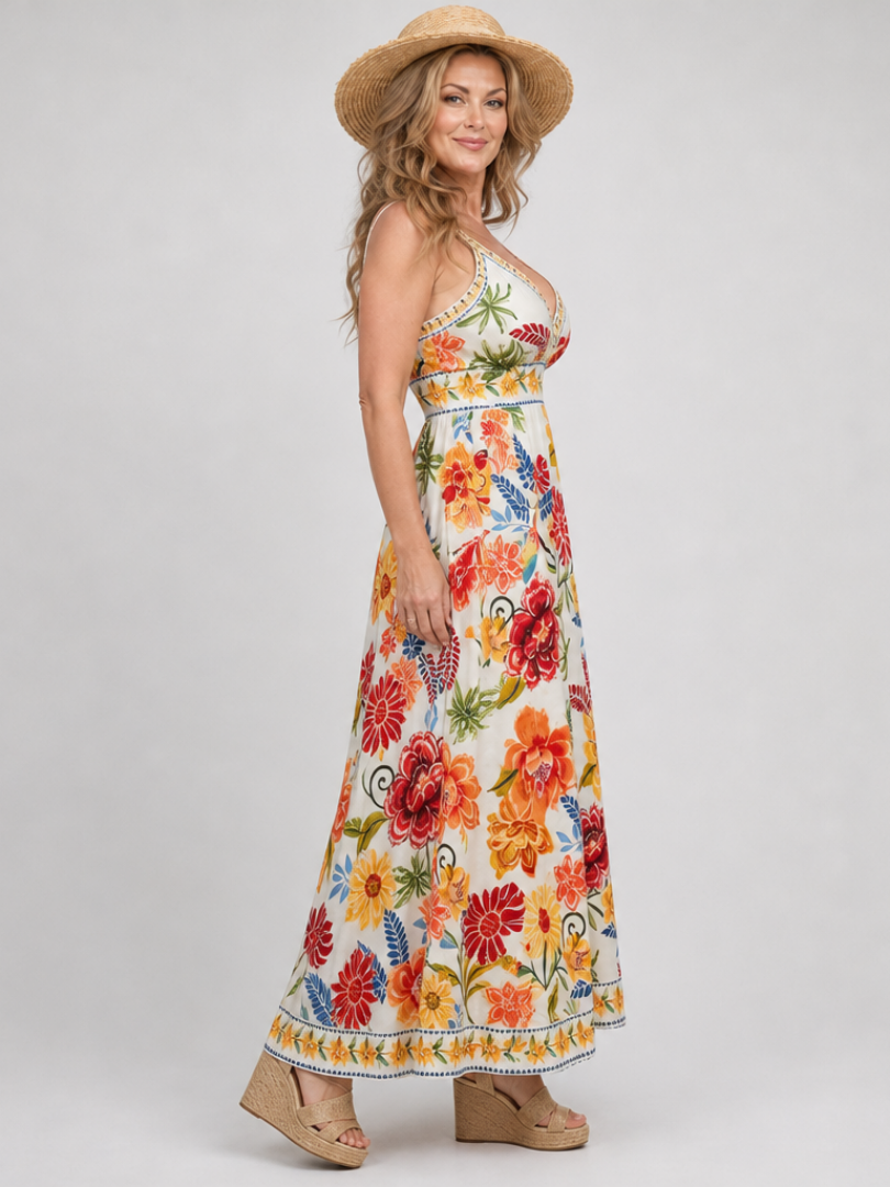 MARIBELLE | Sleeveless Empire Waist Midi Dress