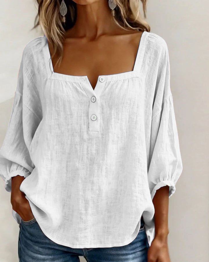 Elina | Elegant square-collar blouse