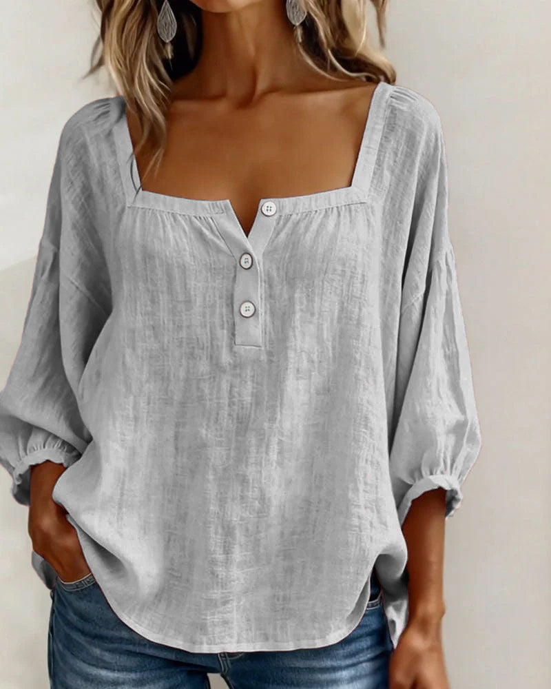 Elina | Elegant square-collar blouse