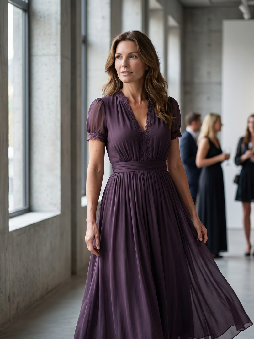 ELIA | Gathered Waist Keyhole Maxi Dress