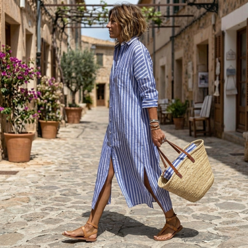 NICHOLE™ - Elegant Striped Summer Dress