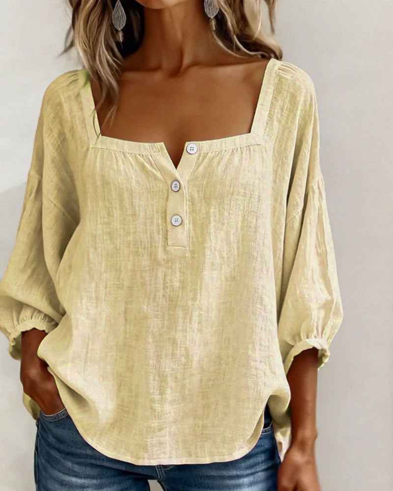 Elina | Elegant square-collar blouse