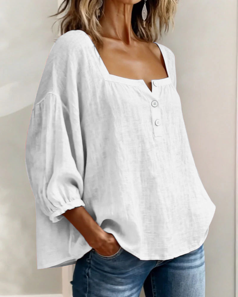 Elina | Elegant square-collar blouse