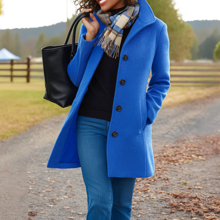Helga | Women’s Classic Winter Coat with Front Button Closure