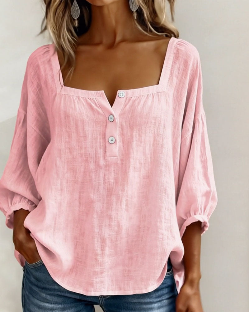 Elina | Elegant square-collar blouse