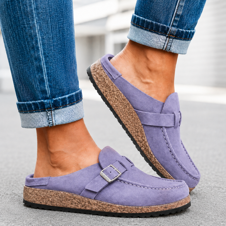 EMBER – Suede Buckle Mule
