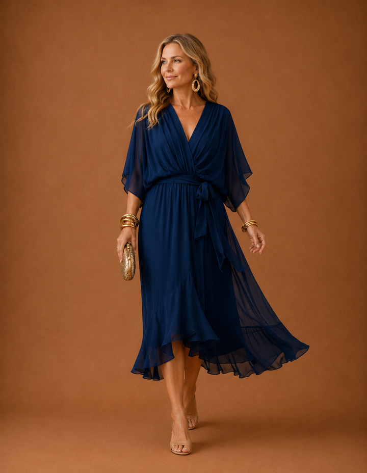 SORENA | ELEGANT V-NECK MAXI DRESS