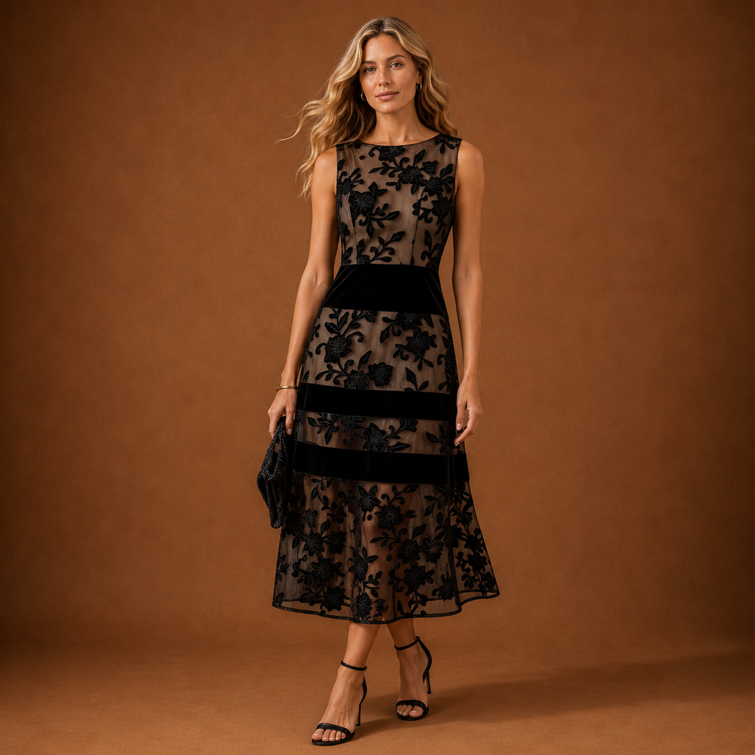 BROOKE | Lace Midi Dress Slimming