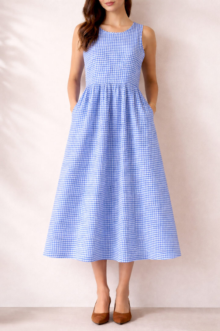 Isabel Gingham Midi Summer Dress