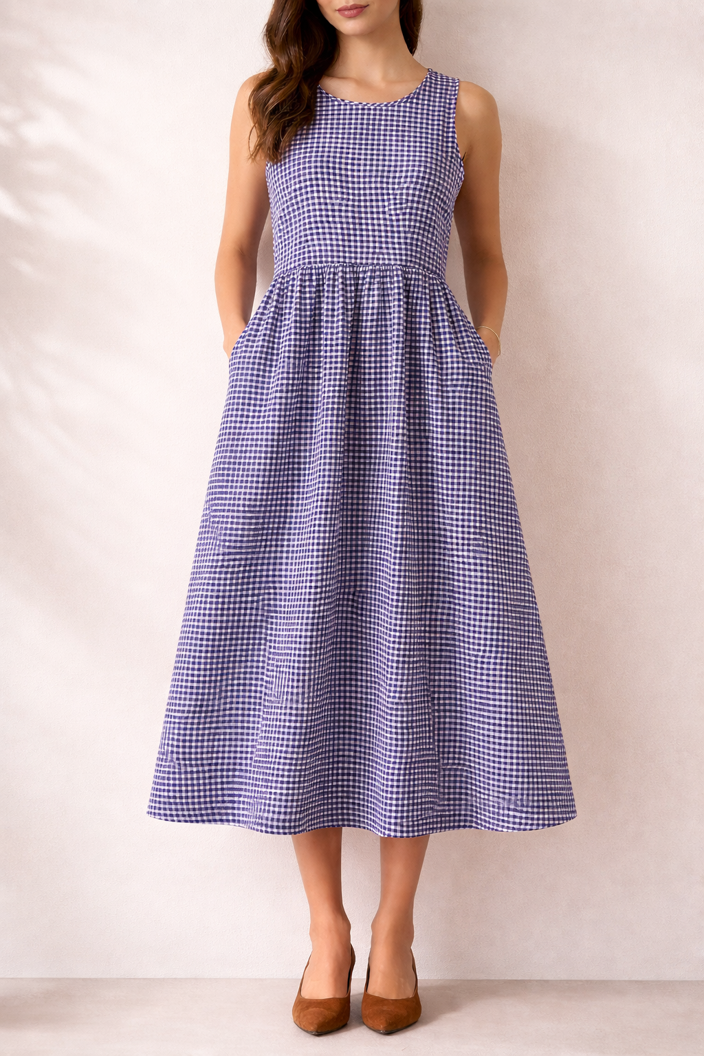 Isabel Gingham Midi Summer Dress