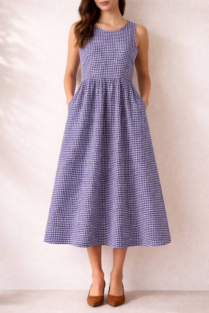 Isabel Gingham Midi Summer Dress