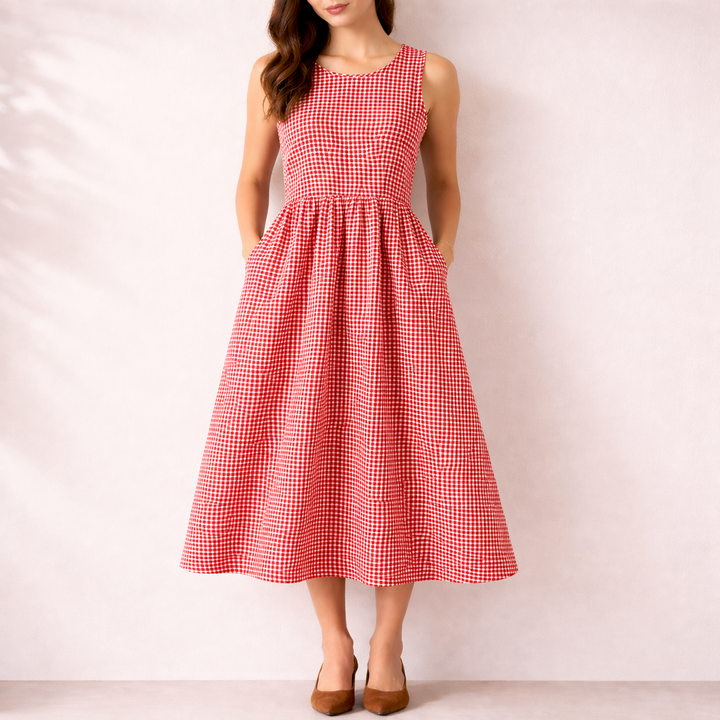 Isabel Gingham Midi Summer Dress