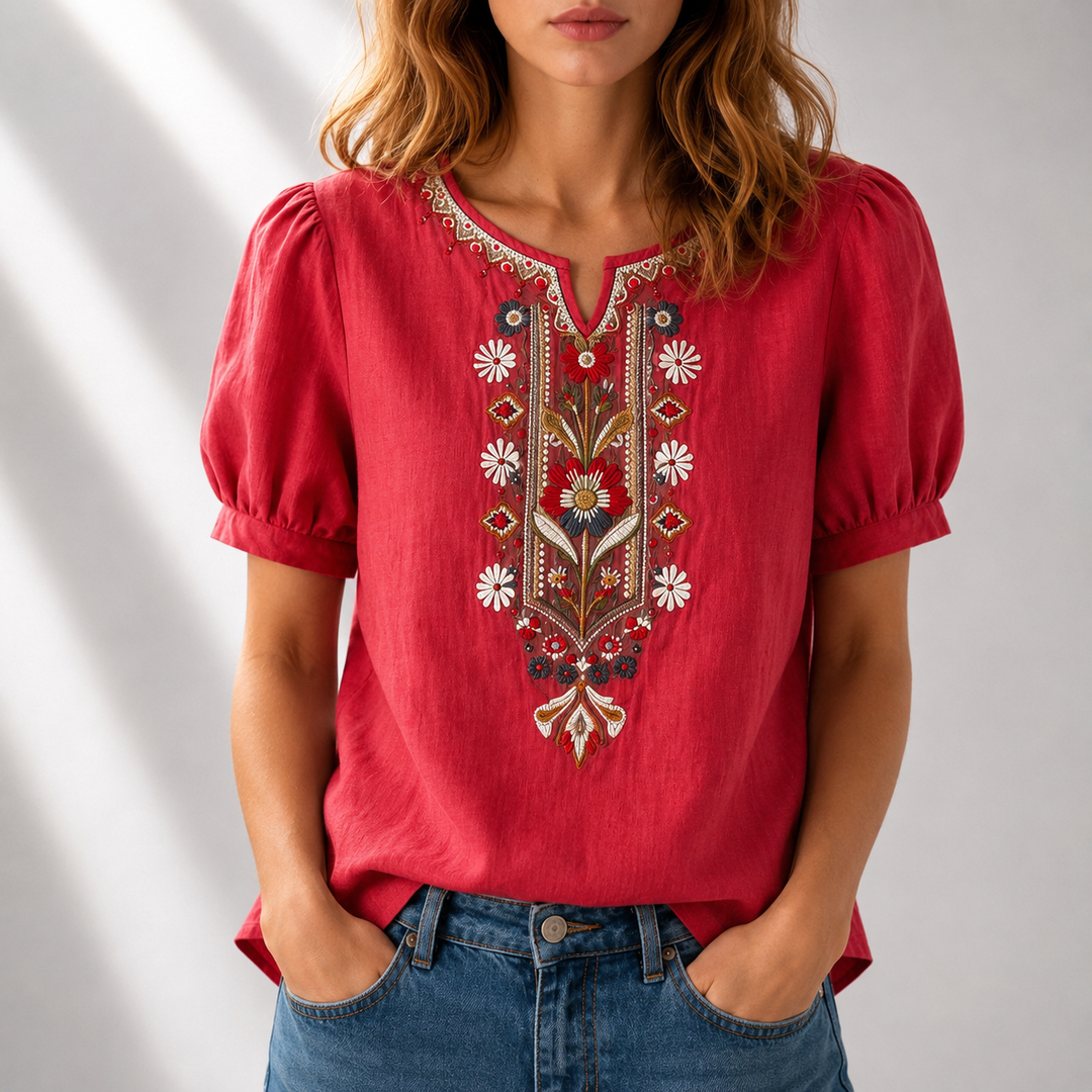 SERAPHINA Floral Embroidered Blouse