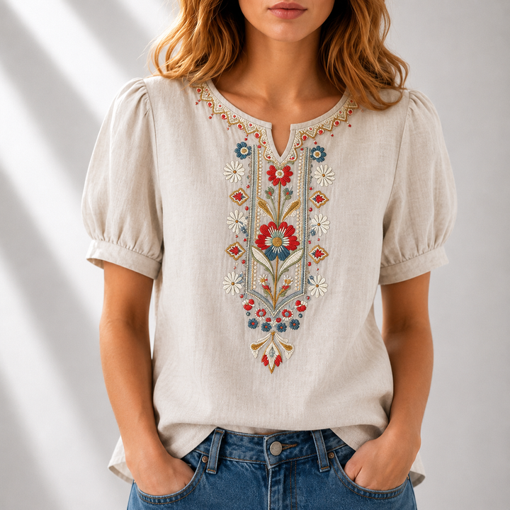 SERAPHINA Floral Embroidered Blouse