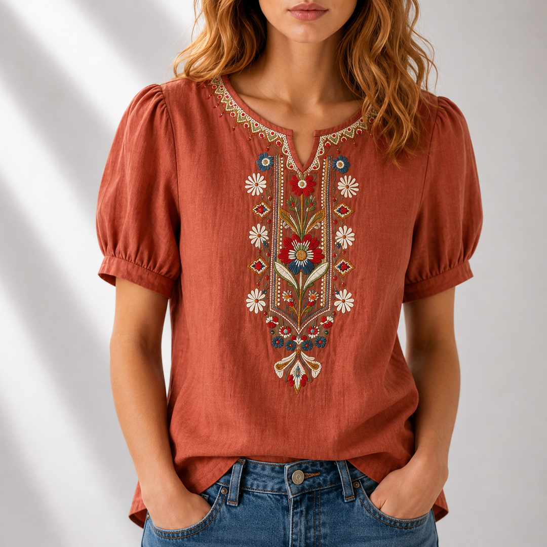 SERAPHINA Floral Embroidered Blouse