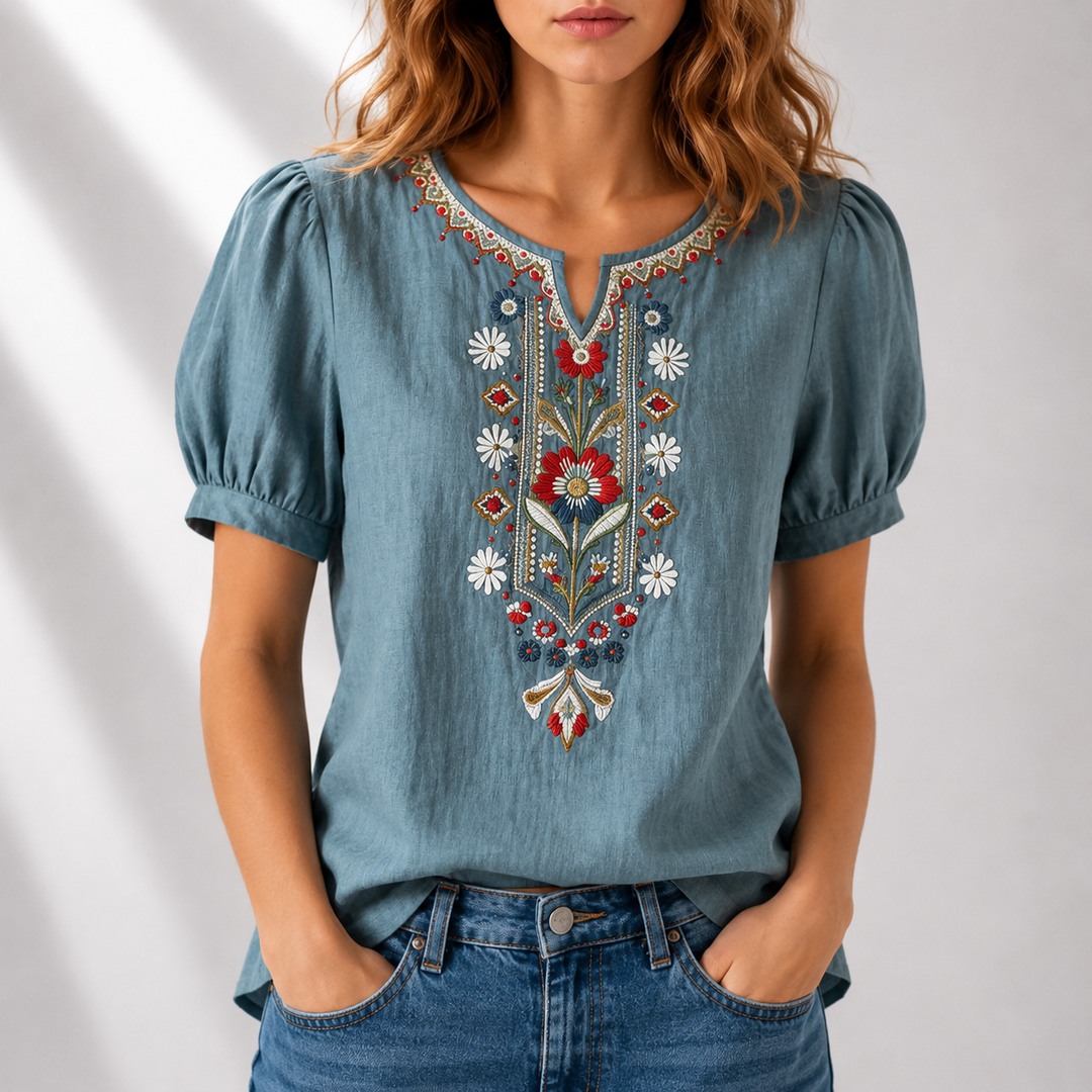 SERAPHINA Floral Embroidered Blouse