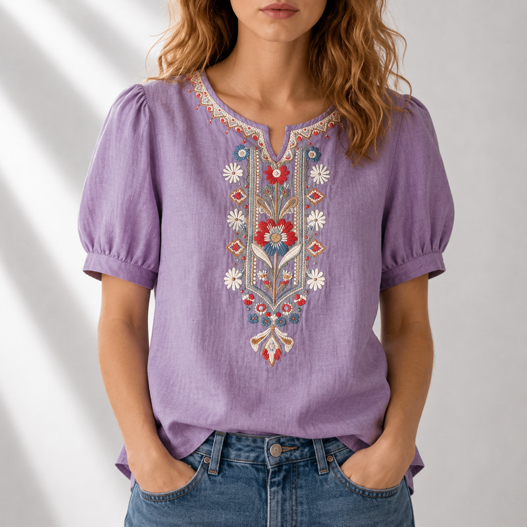 SERAPHINA Floral Embroidered Blouse