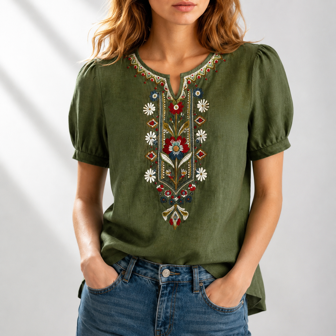 SERAPHINA Floral Embroidered Blouse