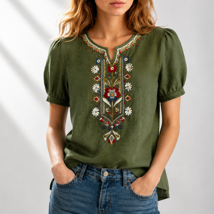 SERAPHINA Floral Embroidered Blouse
