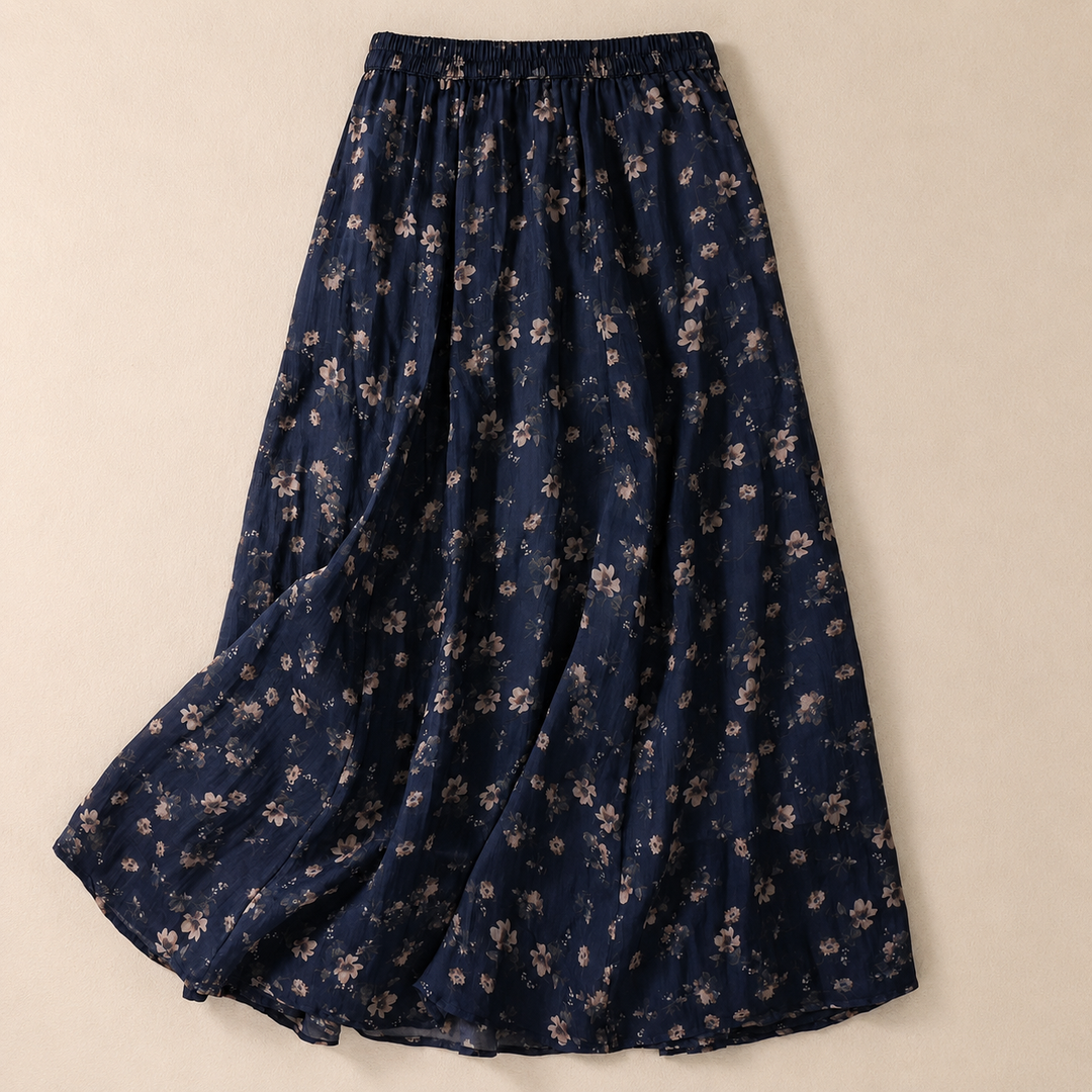 DAHLIA Cotton Linen Maxi Skirt