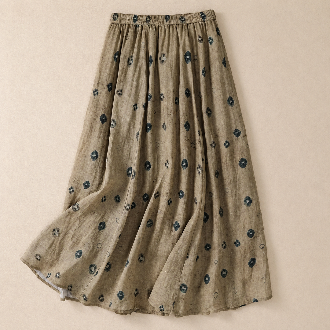DAHLIA Cotton Linen Maxi Skirt