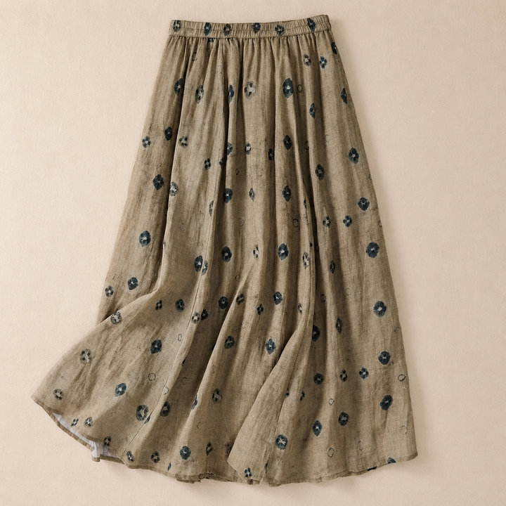 DAHLIA Cotton Linen Maxi Skirt