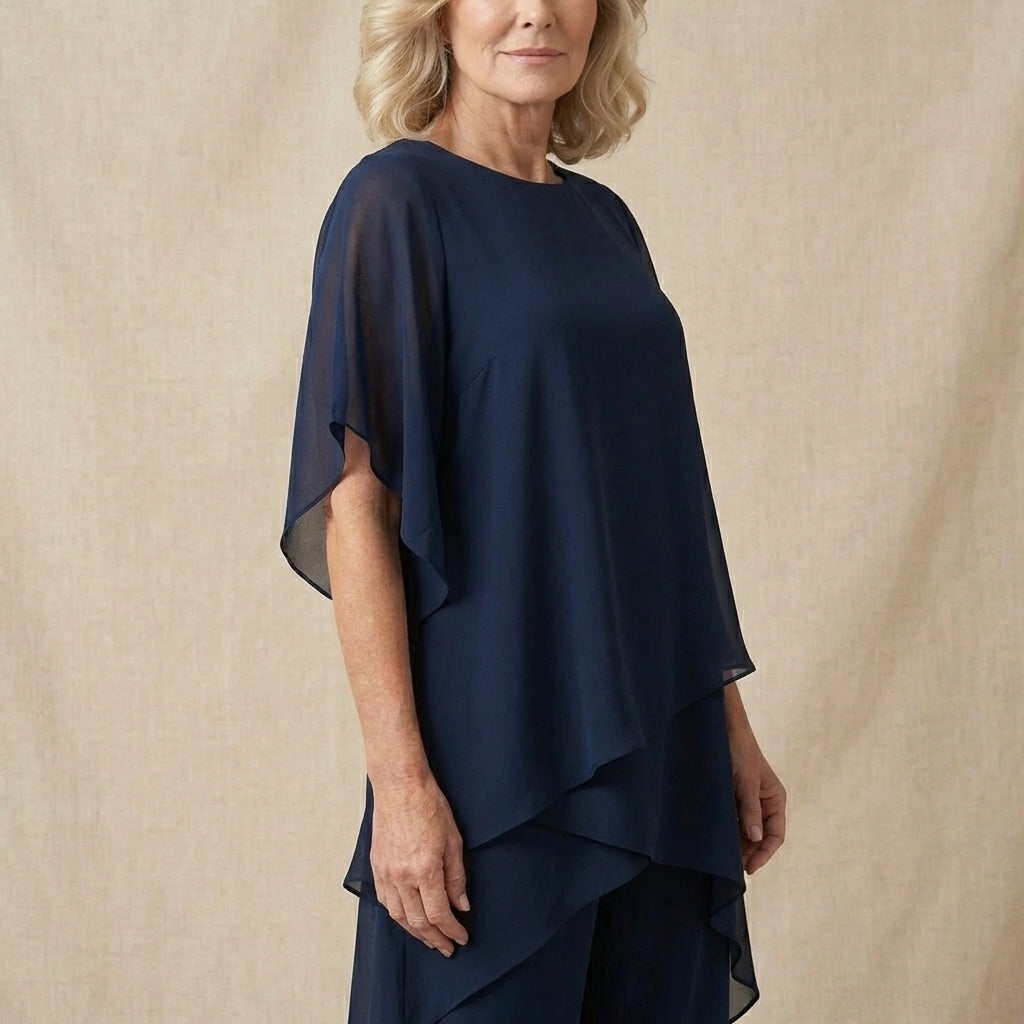 KIMMY | Draped Top with Palazzo Pants