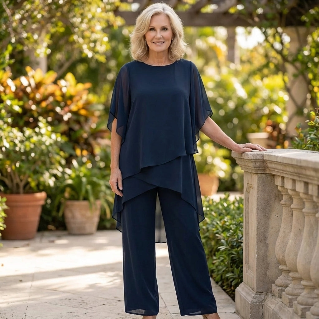 KIMMY | Draped Top with Palazzo Pants