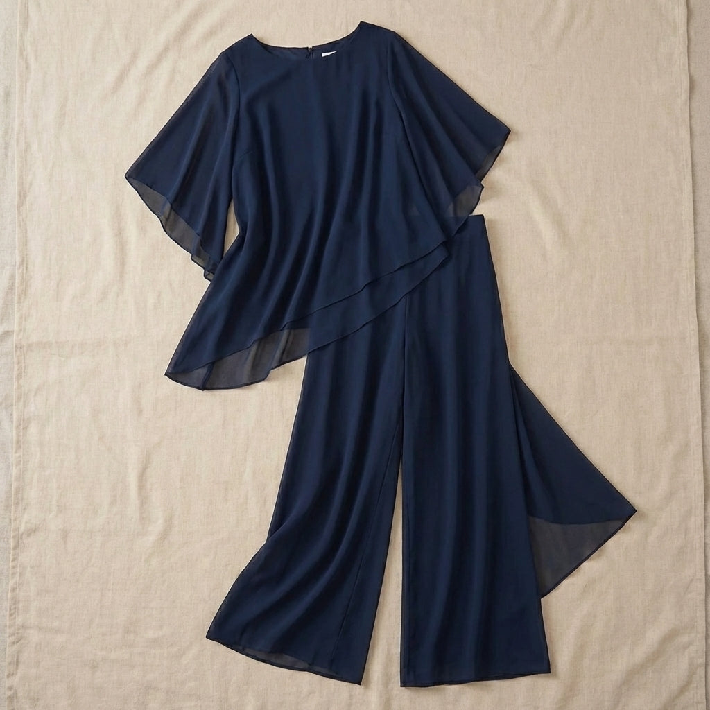 KIMMY | Draped Top with Palazzo Pants