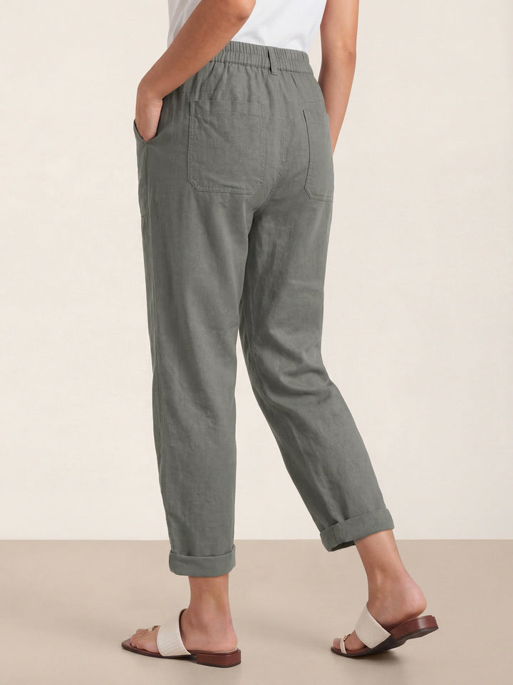 Linen Simple Button Fly Trousers HEIDI