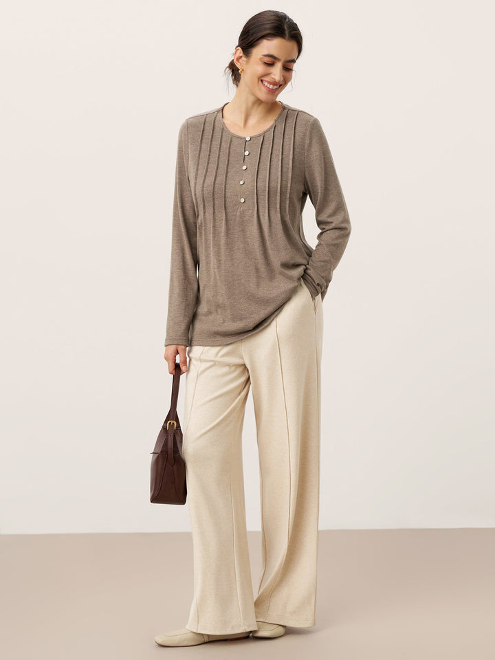 Lyocell-Blend Sculpted Pin-Tuck Drawstring Straight Trousers TAMSIN