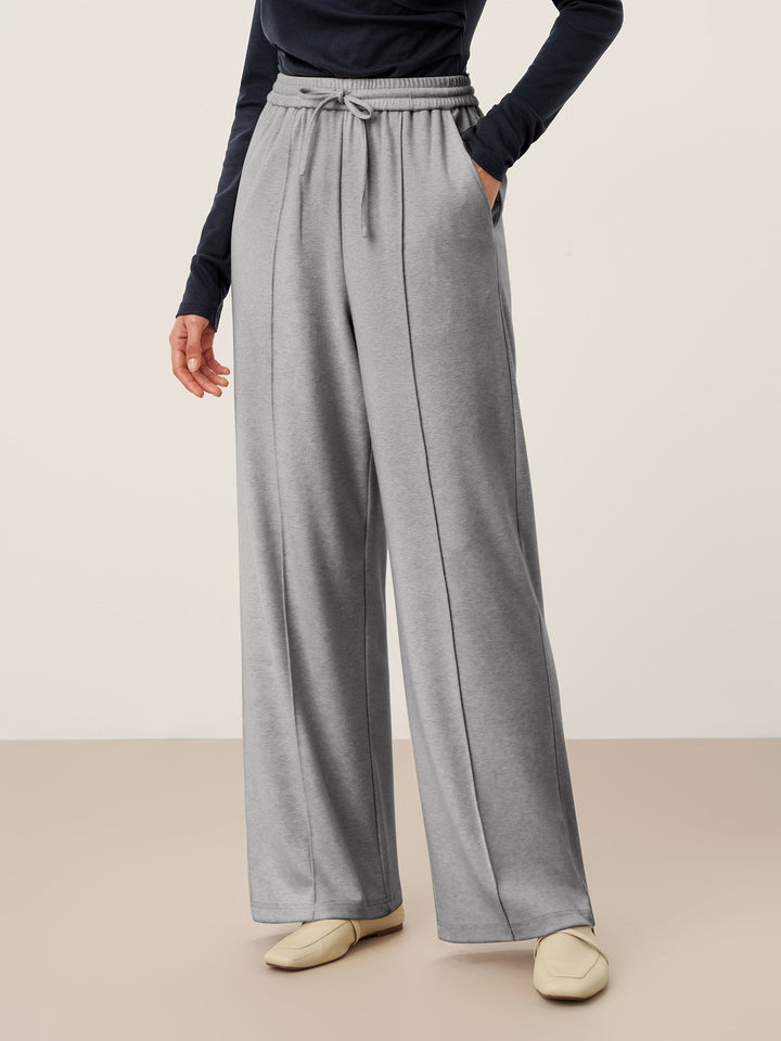 Lyocell-Blend Sculpted Pin-Tuck Drawstring Straight Trousers TAMSIN