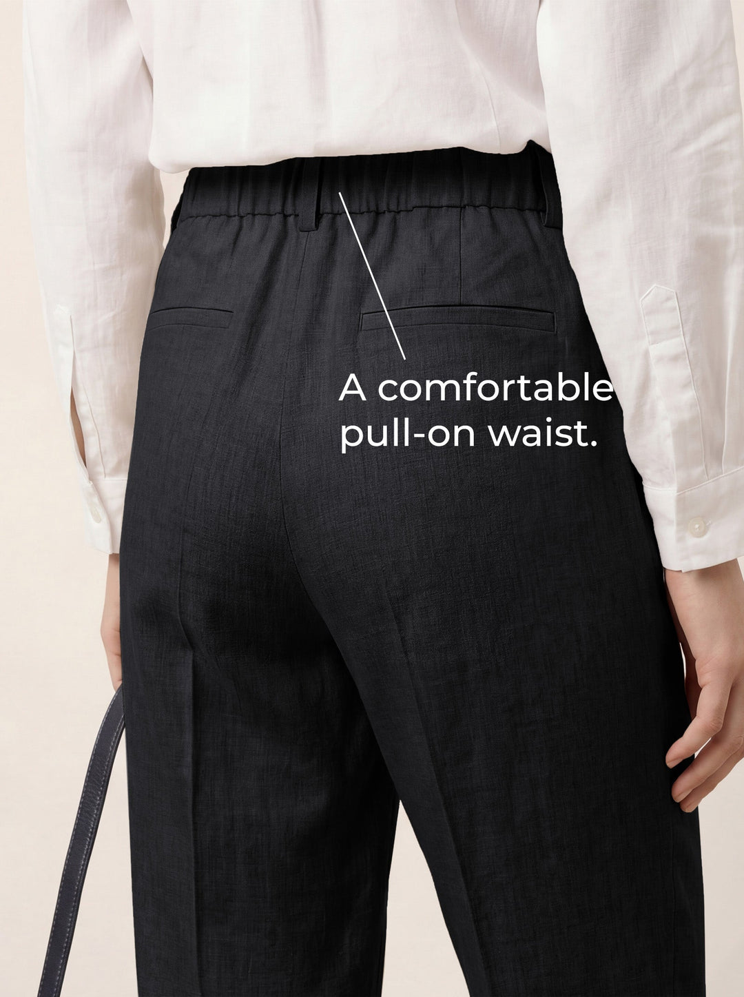 Linen Tailored Straight Cropped Pants LOGAN