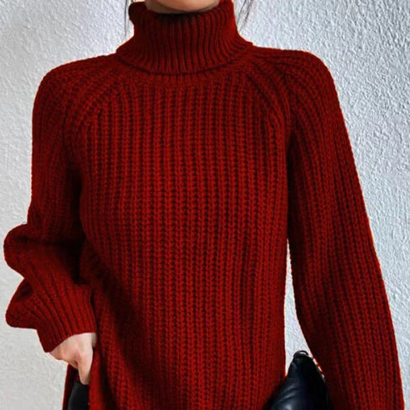 Sophia | Women’s Winter Turtleneck Ribbed Knit Sweater