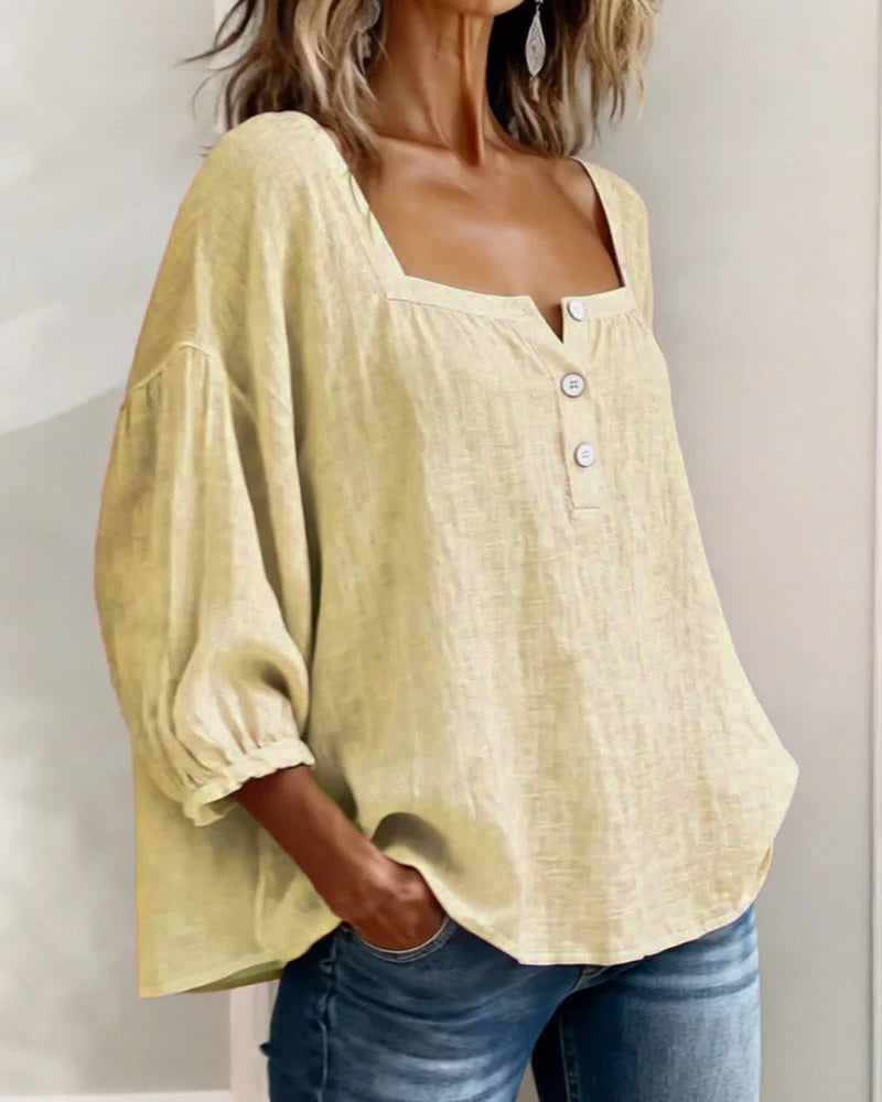 Elina | Elegant square-collar blouse