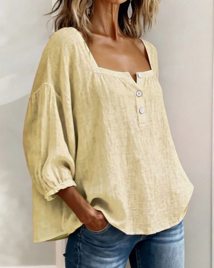 Elina | Elegant square-collar blouse