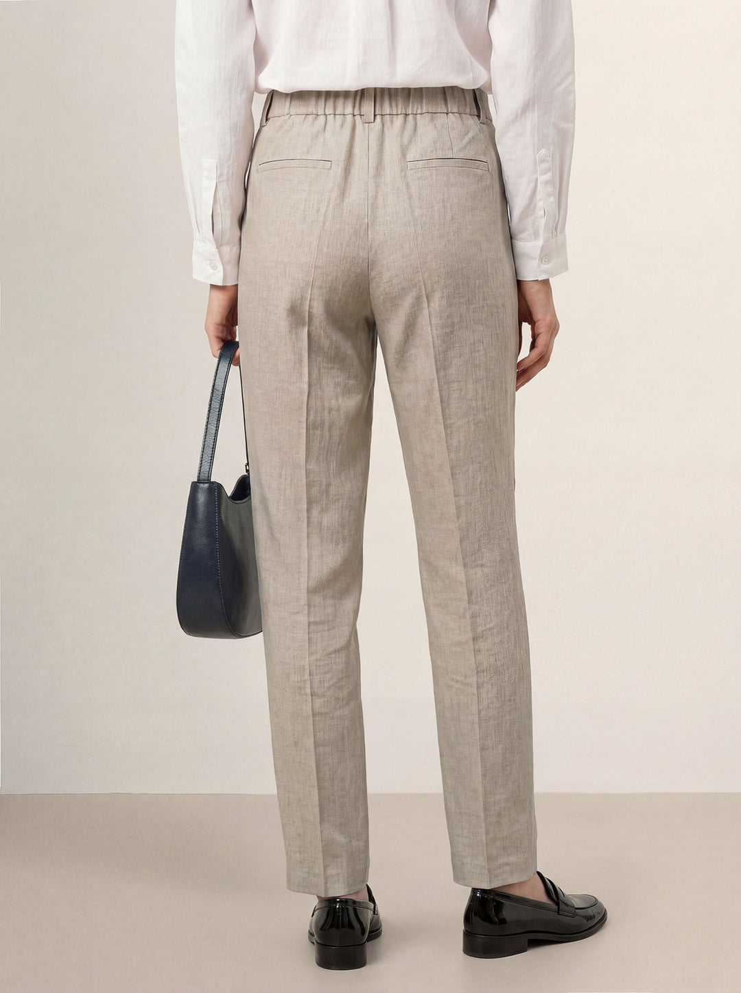 Linen Tailored Straight Full Length Pants LANDON