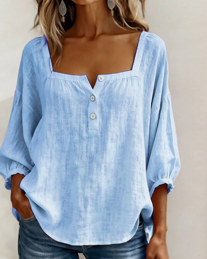 Elina | Elegant square-collar blouse