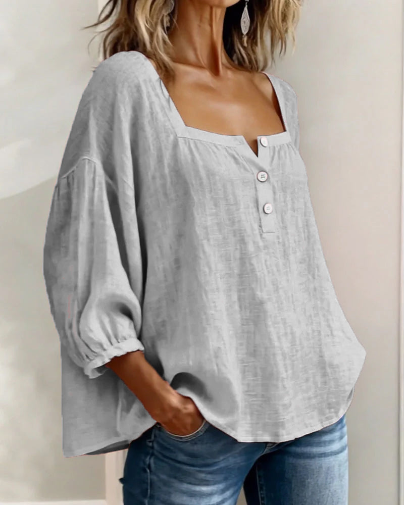 Elina | Elegant square-collar blouse