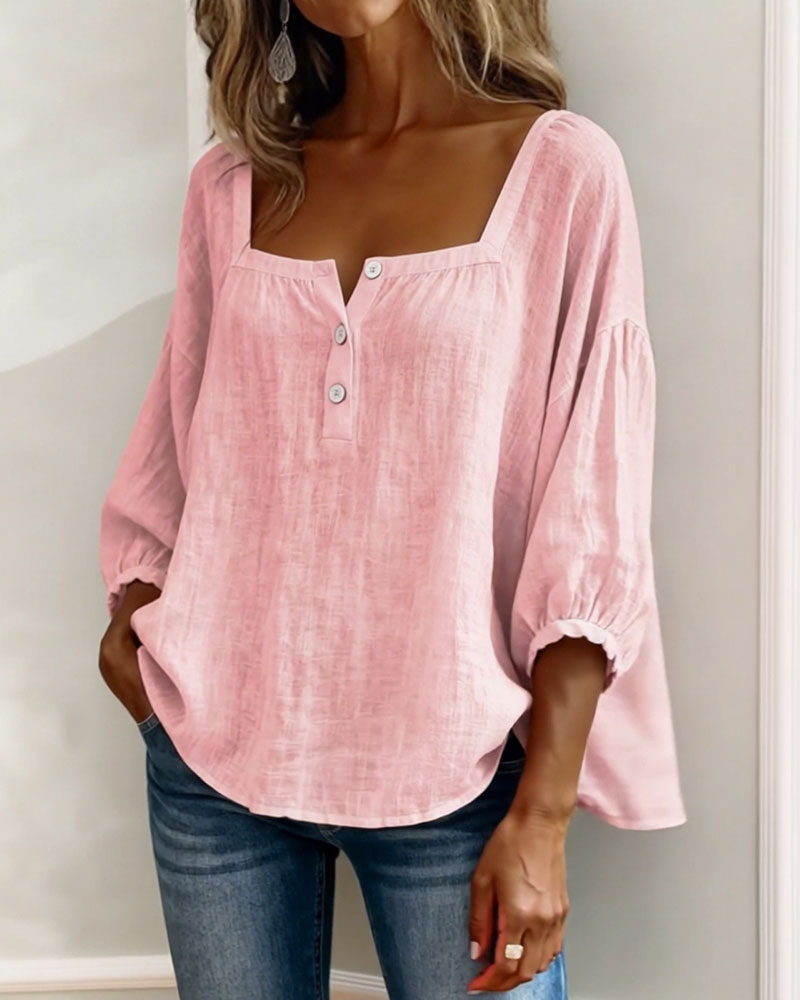 Elina | Elegant square-collar blouse