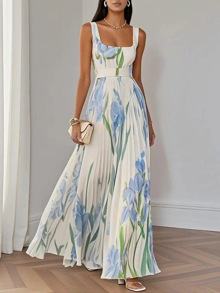 Zelma™ | Pleated Chiffon Maxi Dress