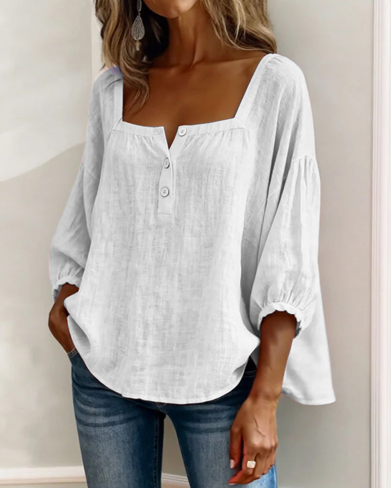 Elina | Elegant square-collar blouse