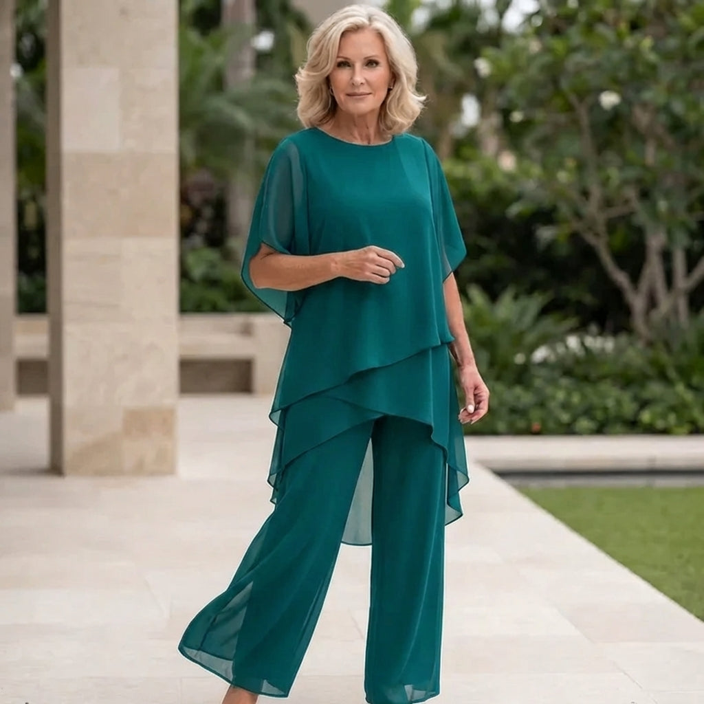 KIMMY | Draped Top with Palazzo Pants