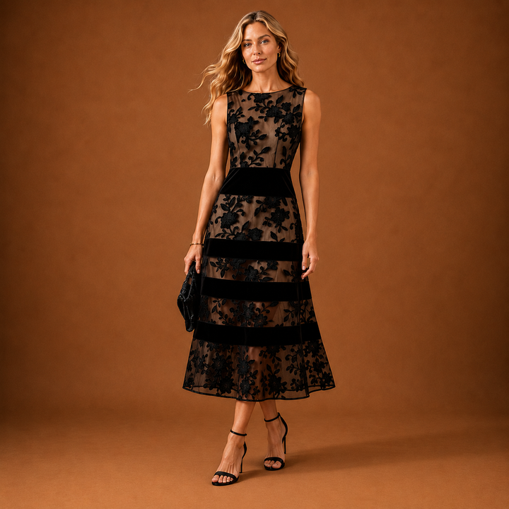 BROOKE | Lace Midi Dress Slimming
